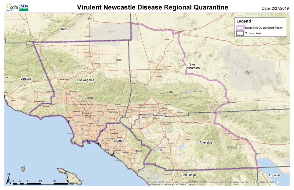 Virulent Newcastle Disease Update: Quarantine Boundaries Modified in ...